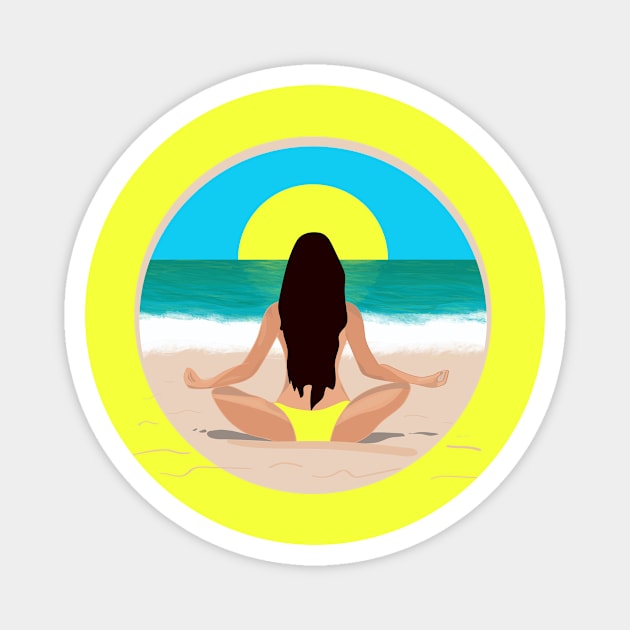 Med Womanwoman meditating Magnet by Quileos